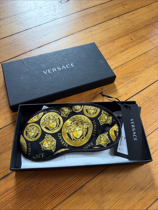 Versace Accessories - Versace Black & Gold Medusa Eye Mask